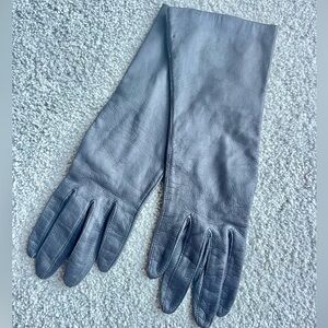 Vintage Dark Gray Leather Gloves